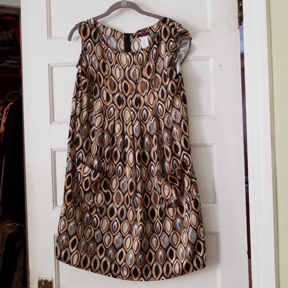 Satin capped sleeve tunic dress